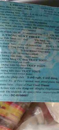 Hyundai Porter H150 Thùng Bạt năm sản xuất 2018 giá tốt